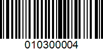 Barcode for 010300004