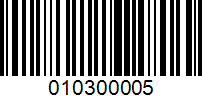 Barcode for 010300005