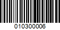 Barcode for 010300006