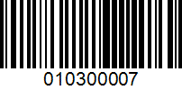 Barcode for 010300007