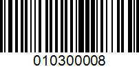 Barcode for 010300008