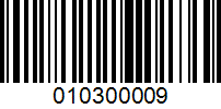 Barcode for 010300009