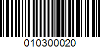 Barcode for 010300020