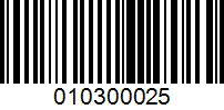 Barcode for 010300025