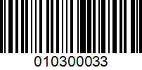 Barcode for 010300033