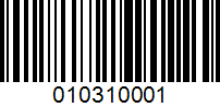 Barcode for 010310001