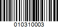 Barcode for 010310003