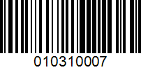 Barcode for 010310007