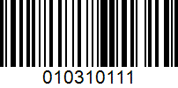 Barcode for 010310111