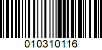Barcode for 010310116