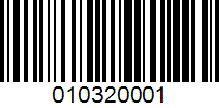 Barcode for 010320001