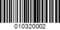 Barcode for 010320002