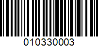 Barcode for 010330003