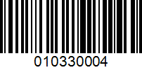 Barcode for 010330004