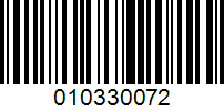 Barcode for 010330072