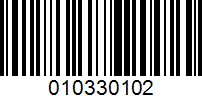 Barcode for 010330102