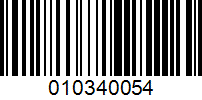 Barcode for 010340054