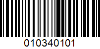 Barcode for 010340101