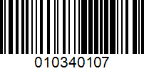 Barcode for 010340107