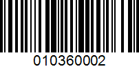 Barcode for 010360002