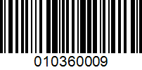 Barcode for 010360009