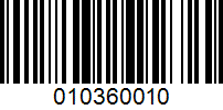 Barcode for 010360010