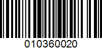 Barcode for 010360020