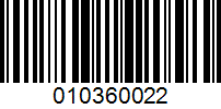 Barcode for 010360022