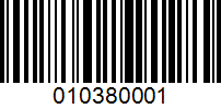 Barcode for 010380001