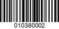 Barcode for 010380002
