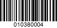 Barcode for 010380004