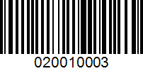 Barcode for 020010003