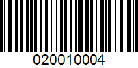 Barcode for 020010004