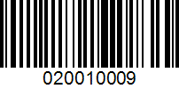 Barcode for 020010009