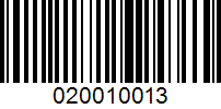 Barcode for 020010013