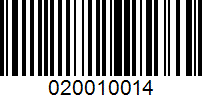 Barcode for 020010014