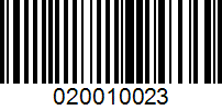 Barcode for 020010023