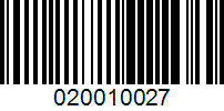 Barcode for 020010027