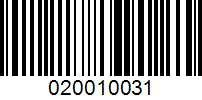 Barcode for 020010031