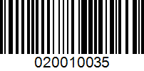 Barcode for 020010035