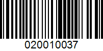 Barcode for 020010037