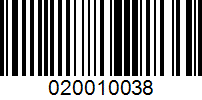 Barcode for 020010038