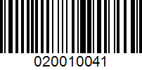 Barcode for 020010041