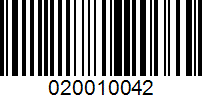 Barcode for 020010042