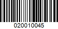 Barcode for 020010045