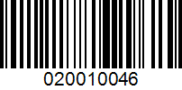 Barcode for 020010046