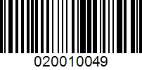 Barcode for 020010049