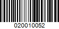 Barcode for 020010052