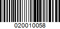 Barcode for 020010058