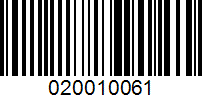 Barcode for 020010061